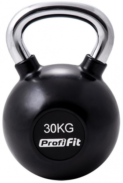 Гиря обрезиненная с хромированной ручкой Profi-Fit, 30 кг